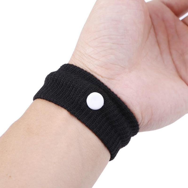 kasiqi 2 x wrist bands against disease, against motion sickness, black.