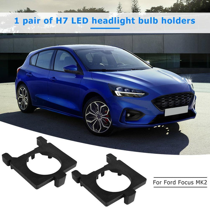 1 Pair H7 LED Headlight Adapters Bulb Base Holders Retainers for Focus MK2 MK3 M