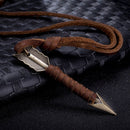 Gifts Handmade Punk Jewelry Men Leather Chain Necklace Arrow Pendant Choker