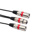 3Pin XLR Female to Dual 2 Male Y Splitter 30cm Adapter Cable Wire (Red) Newly