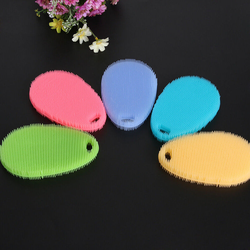 5pcs Creative Waterdrop Multi-function Antibacterial Silicone Washing Brush-1377