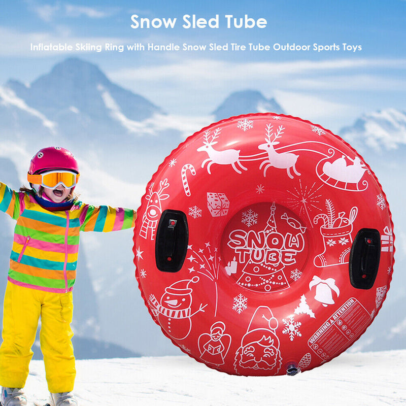 PVC Inflatable Skiing Ring Snow Sled Tube Ski Circle Winter Outdoor Sports Toys