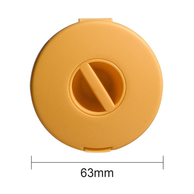 Portable Round Phone Cable Storage Box Rotatable Organizer Case (Yellow) Newly