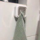 Punching-Free Towel Plug Holder Household Towel Rack (Transparent White) Newly