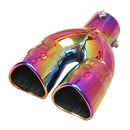 Dual Exhaust Muffler Tip Bolt-on Heart Edge Slant Cut 2.5 inch (Multicolor)
