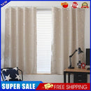 2pcs 100x130cm Full Blackout Shading Stars Curtains Hook Grommet Beige