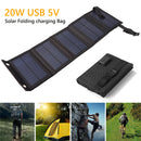 Waterproof 20W Power Bank Charger Solar Cells Battery Pack 5V USB Solar Pan