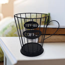 Coffee Cup Shape Retro Coffee Capsule Storage Basket for Home Cafe (Black) Newly