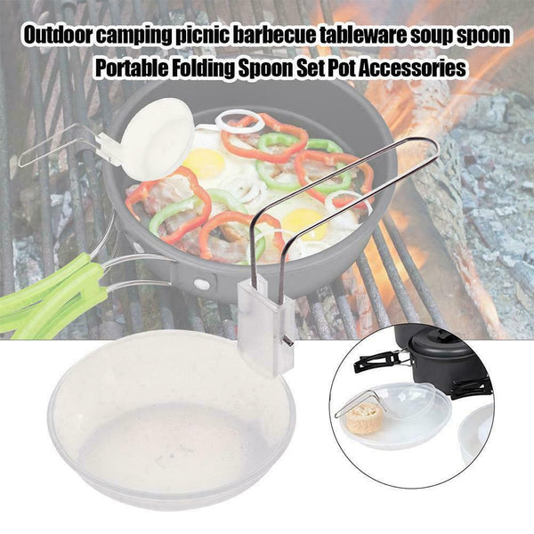 1PCS Folding Soup Ladle Plastic Kitchen Utensil Outdoor Cooking Ladle Spoon O3C3