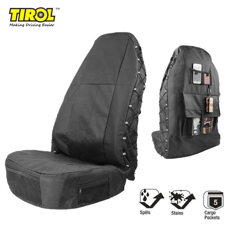 Tyrol Car Front Seat Cover Auto Seat Protector with Seat Back Organizer