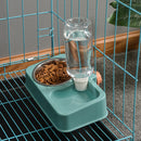 Pet Cat Double Bowl Automatic Drinking Food Feeder Cage Dog Cats Water Foun
