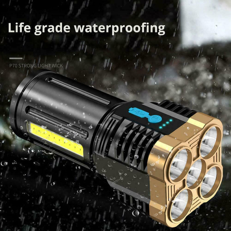 High Power 5 Core LED Torch Super Bright USB Outdoor Camping 2022 S8P0