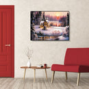 Painting By Numbers DIY Snow House Hand Painted Canvas Oil Art Picture Craft Kit