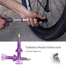 2pcs 40mm MTB Road Bike Extender Valves Tubeless Presta Valve Core (Purple)