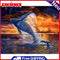 Whale Jumping Out Water Oil Paint By Numbers DIY Wall Art Picture Craft Gift Kit