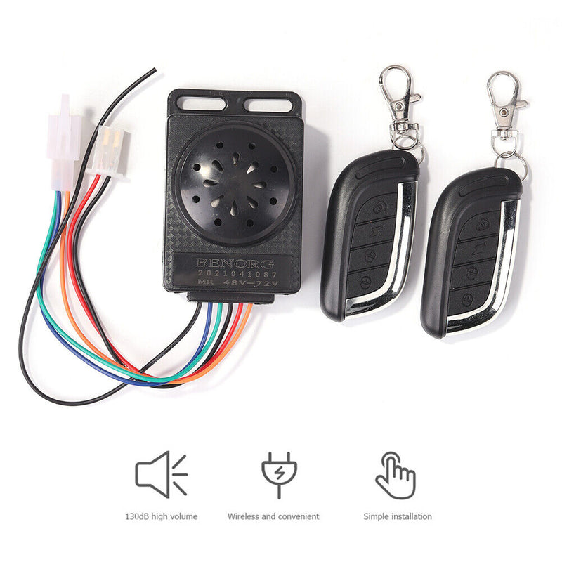36V-72V Remote Control Electric Scooter Alarm Antitheft Security System Newly