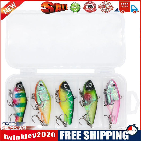 5pcs VIB  Soft Fishing Lures 4.8cm 15g Artificial Bait with Treble Hook
