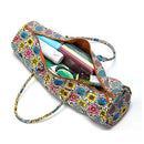 Fitness Yoga Mat Holder Bag Canvas Yoga Storage Carrier (Yellow Flower) Newly