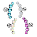 Crystal Gem Opal Body Jewelry Ear Piercing Cartilage Helix Tragus Stud Earrings