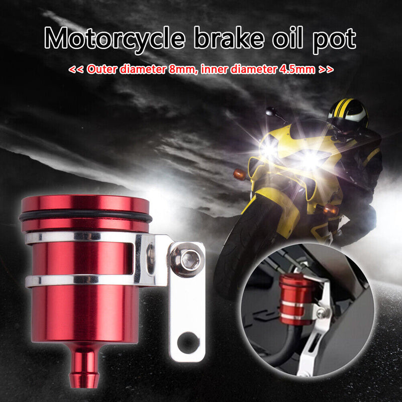 Universal Motorcycle Brake Fluid Reservoir Clutch Tank Oil Fluid Cup (Red) Newly