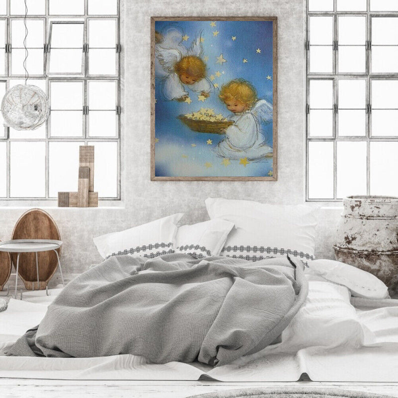 Angel Babies Playing Paint By Numbers DIY Canvas Set Oil Paint Drawing No Frame