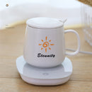 55-Degree USB Cup Heated Coaster Gravity Sensor Mug Warmer Pad Mat (White)
