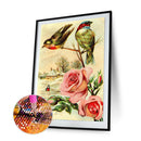 5D Mosaic Retro Flowers Birds Full Round Drill Diamond Drawing Art Handicraft