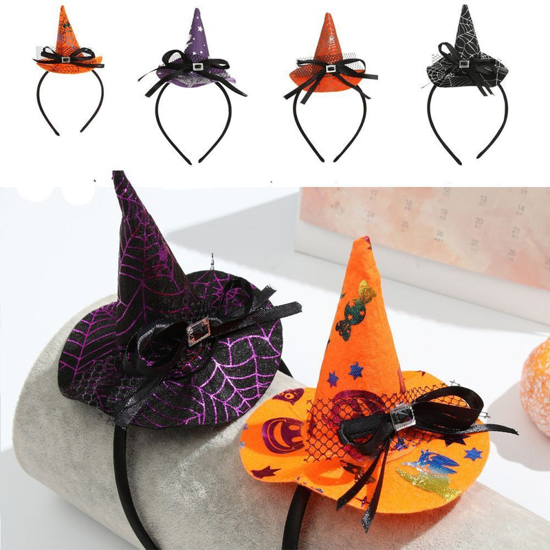 Witch Hat Decor Headwear Halloween Headband Party Hairband Performance Props