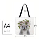 Cute koala Printed Shoulder Shopping Bag Casual Large Tote Handbag
