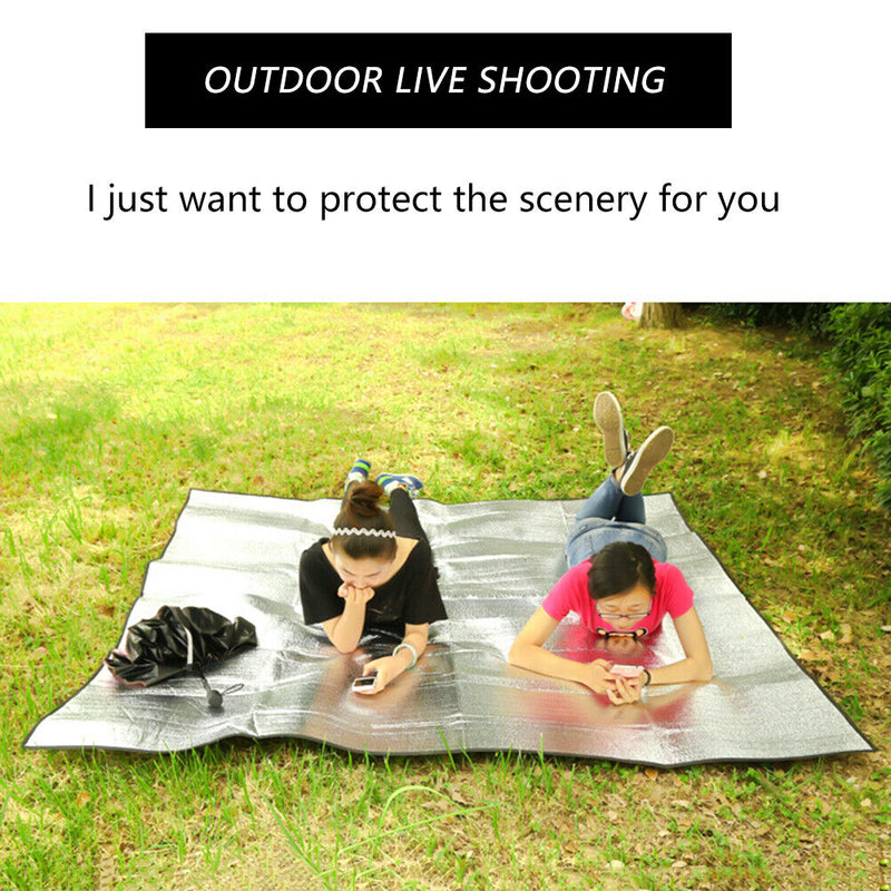 Moisture-proof Aluminum Foil Camping Mattress Sleeping Hiking Picnic Beach