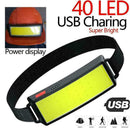 Waterproof Headlight Night Running Head Torch LED USB Headlamp G0S6 Camping G1W8