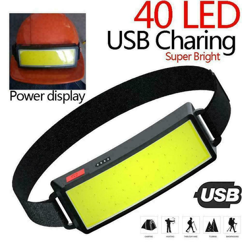 Waterproof Headlight Night Running Head Torch LED USB Headlamp G0S6 Camping G1W8