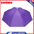 5pcs Outdoor Sunscreen Anti-Rain Elastic Band Head Umbrella Hat (Purple)