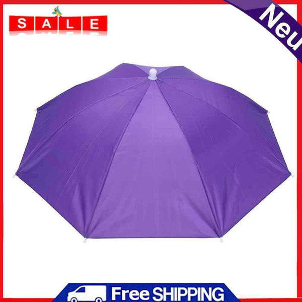5pcs Outdoor Sunscreen Anti-Rain Elastic Band Head Umbrella Hat (Purple)