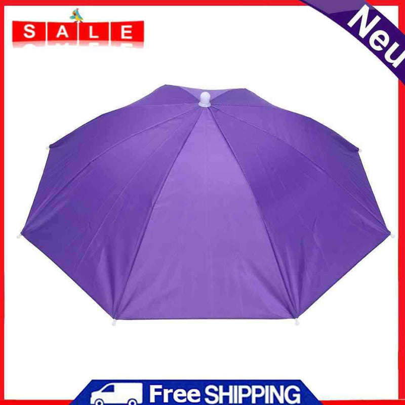 5pcs Outdoor Sunscreen Anti-Rain Elastic Band Head Umbrella Hat (Purple)