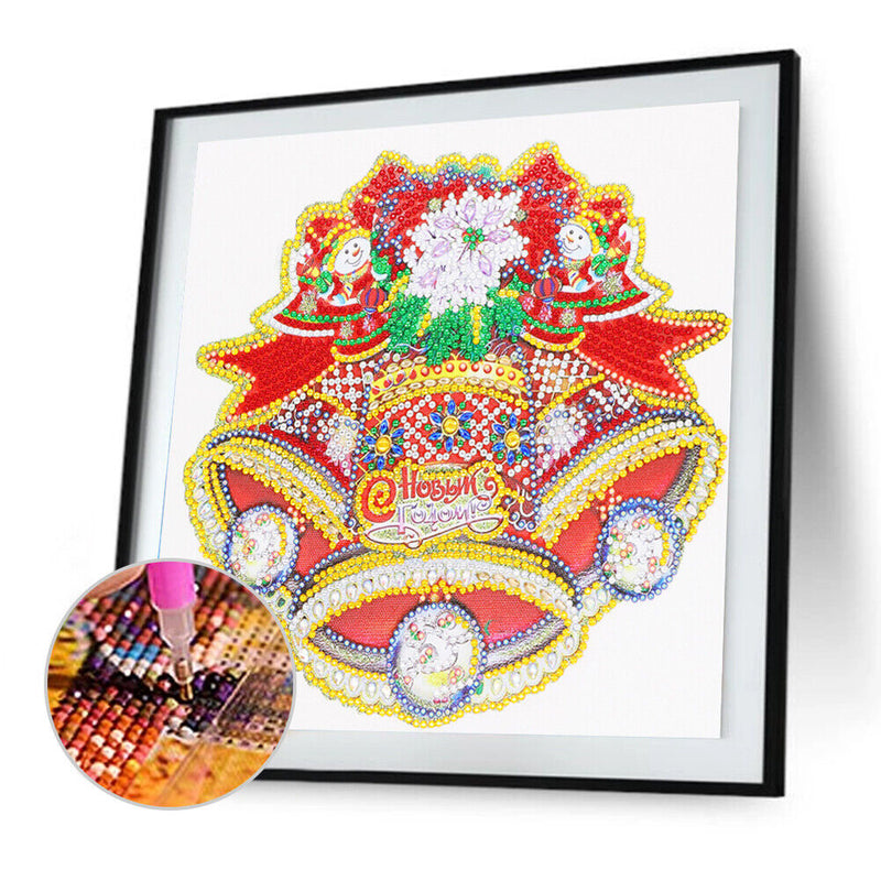 5D DIY Special Shaped Diamond Painting Christmas Bell Embroidery Kit Decor