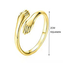Fashion Lovers Jewelry Gifts Adjustable Love Open Finger Hand Ring Hug
