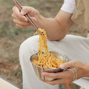 Wooden Folding Chopsticks Outdoor Camping Picnic Portable Tableware (A) Newly