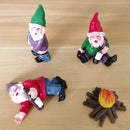 Garden Decoration Figures, Mini Fairy Garden Gnome Dwarf Statue Funny, 4 Pa