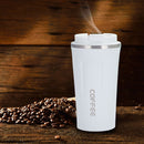 380ml Double Stainless Steel Coffee Car Mug Travel Insulated Bottle (White)