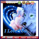 5D DIY Wolf Flowers Full Round Drill Diamond Painting Drawing Art Mosaic Cr