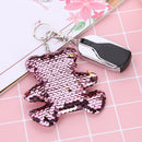 Lovely Bear Keychain Sequins Women Key Ring Car Bag Pendant Gifts (Pink)
