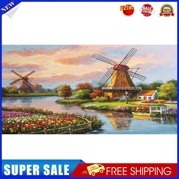 Windmill Oil Paint By Numbers Kits Canvas Picture DIY Wall Art Craft Decor