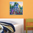 DIY Paint By Number Kit Villa Garden Landscape No Frame Home Art Decoration