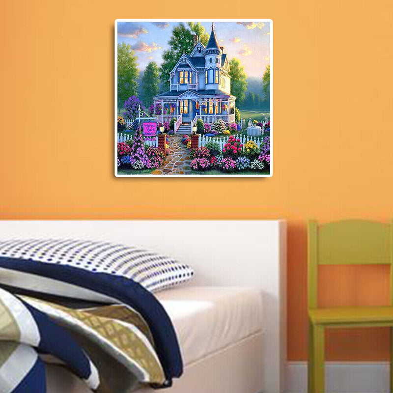 DIY Paint By Number Kit Villa Garden Landscape No Frame Home Art Decoration
