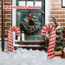 Christmas Canes Walking Stick Scepter Ornament Aluminum Film Christmas Crutch