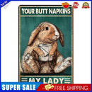 Napkin Rabbit Retro Metal Plate Tin Sign Plaque Poster for Bar Club Cafe