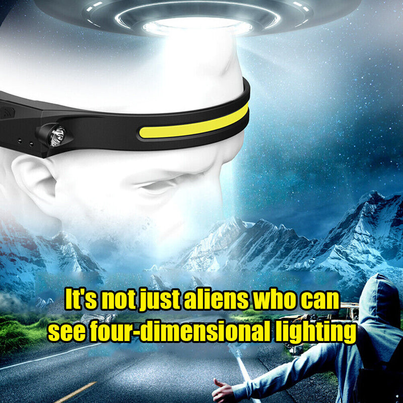 Portable Flashlight Lantern COB LED Headlamp Outdoor Camping Working Headli