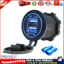 4.2A Car Motorcycle Dual USB Charger Sockets LED Power Plug Outlet (Blue) Newly