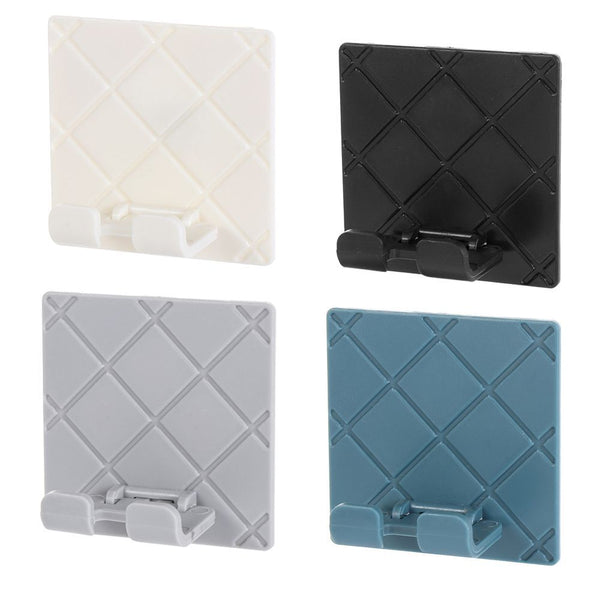 Wall Hook Transparent Adhesive Double Hook Storage Hanger Folding Cord Holder